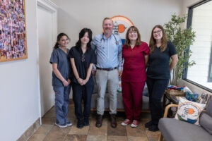 Aliso Beach Animal Clinic veterinary team inside the Laguna Beach clinic